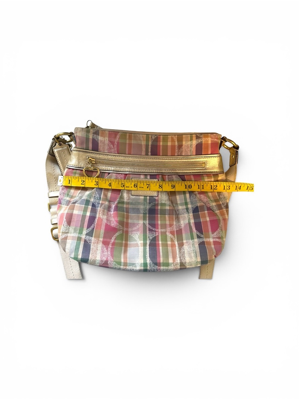 Coach Poppy Daisy Madras Signature Plaid Crossbody - Picture 13 of 17